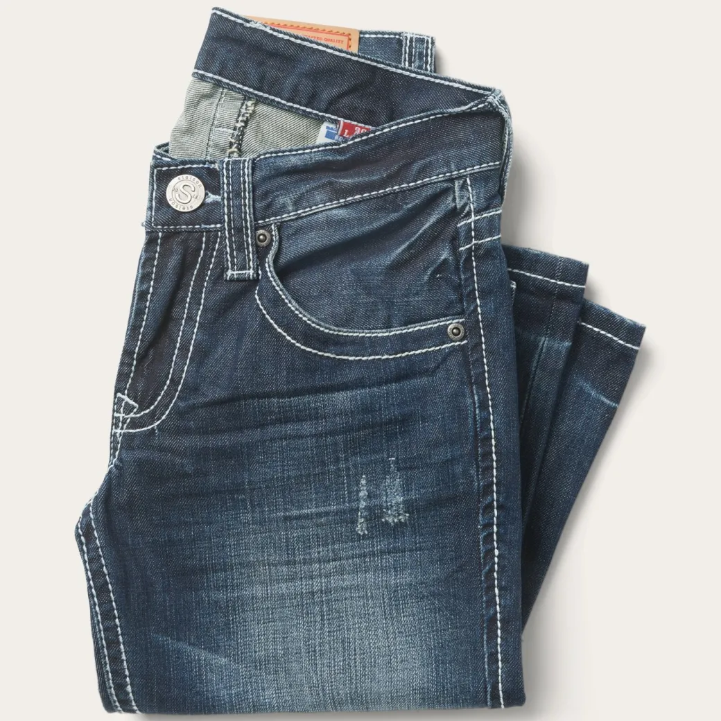 1014 Fit Destructed Medium Wash Jeans