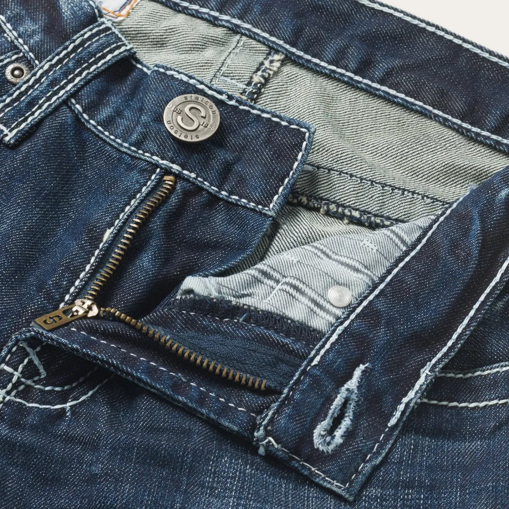 1014 Fit Destructed Medium Wash Jeans