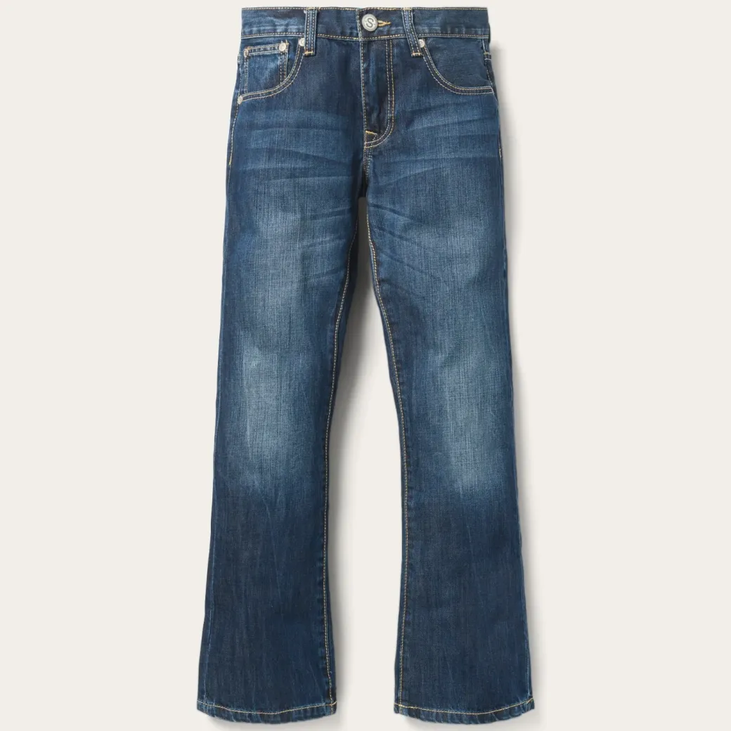 1014 Fit Semi-Destructed Wash Jeans