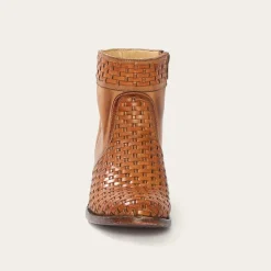 Basketweave Side Zip Ankle Boot