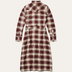 Black Cherry Plaid Shirt Dress