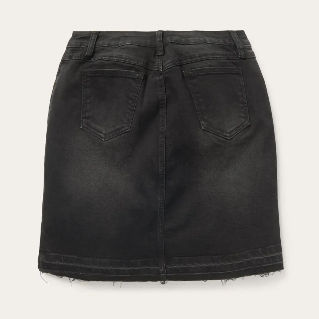 Black Denim 5-Pocket Skirt