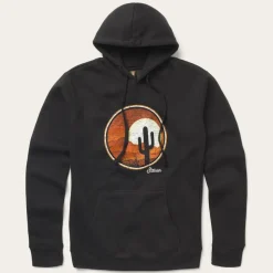 Black Desert Scene Fleece Knit Hooded Sweatshirt
