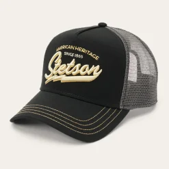 Black Embroidered 1865 Trucker Cap