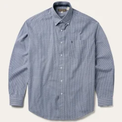 Blue Deco Geo Print Button Front Shirt
