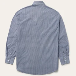 Blue Deco Geo Print Western Shirt