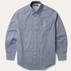 Blue Deco Geo Print Western Shirt