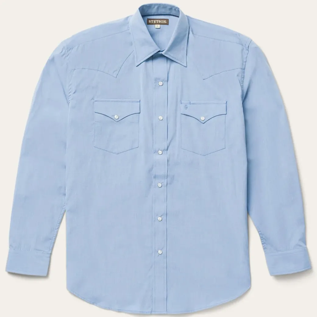 Blue End On End Solid Shirt