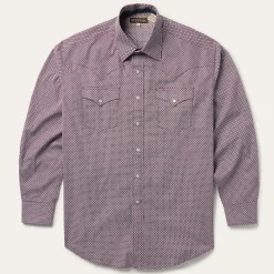 Blue Four Point Geo Print Western Shirt