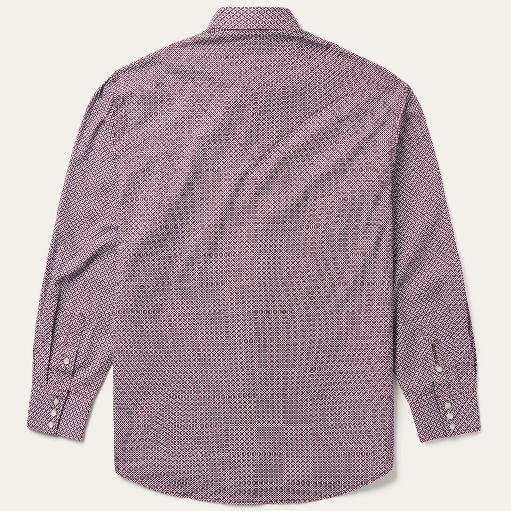 Blue Four Point Geo Print Western Shirt