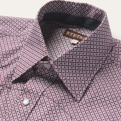 Blue Four Point Geo Print Western Shirt