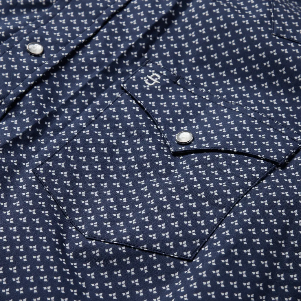 Blue Polaris Geo Print Western Shirt