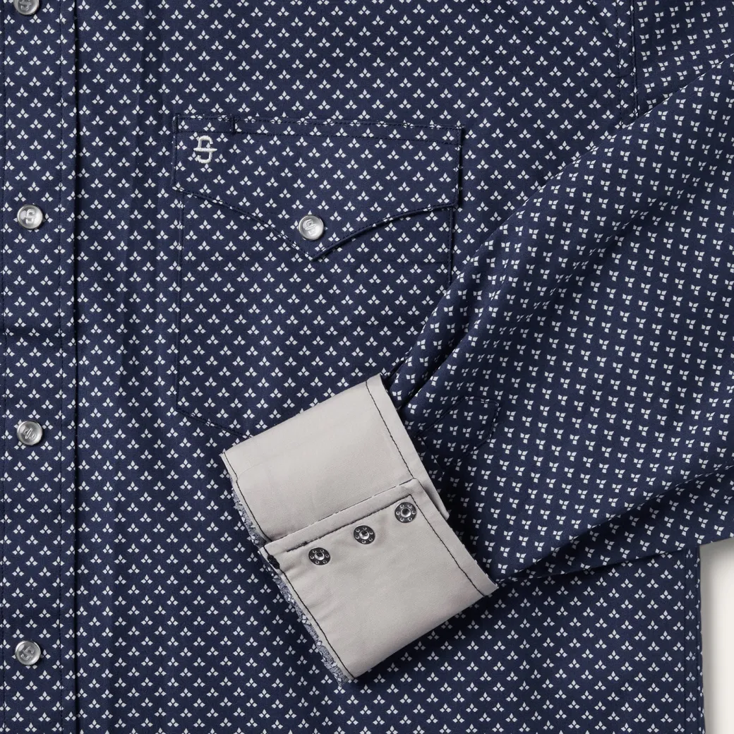 Blue Polaris Geo Print Western Shirt
