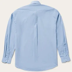 Blue Solid One-Pocket Snap-Front Shirt