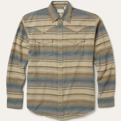 Blue Stripe Flannel Western Shirt