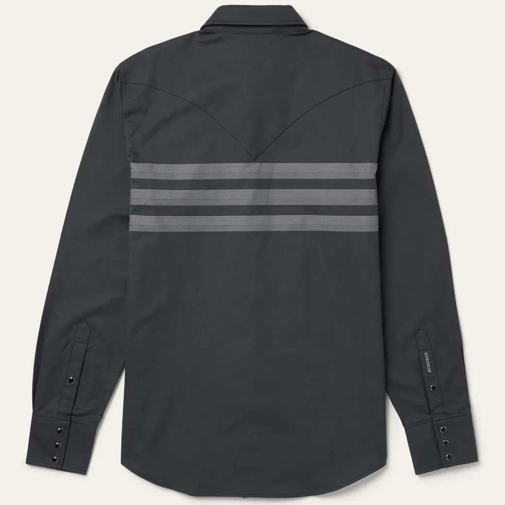 Border Stripe Twill Western Shirt