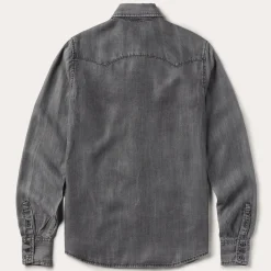 Boyfriend Fit Button Denim Tencel Blouse