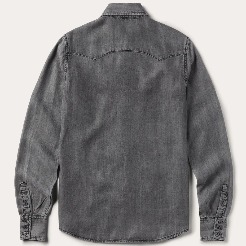 Boyfriend Fit Button Denim Tencel Blouse