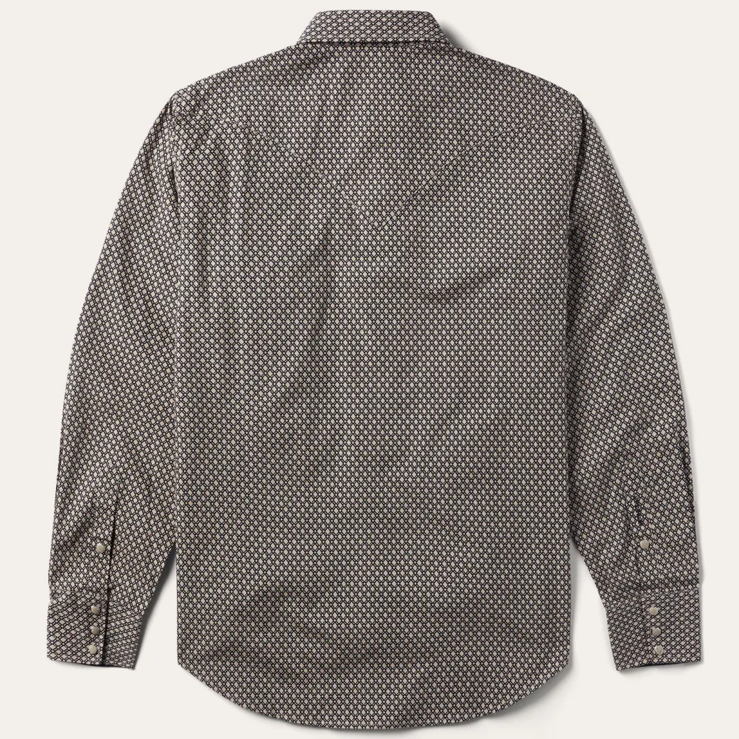 Brown Diamond Print Western Shirt