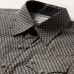 Brown Diamond Print Western Shirt