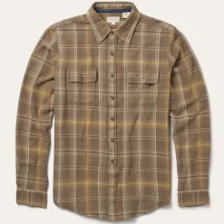 Brown Flannel Button-Front Shirt