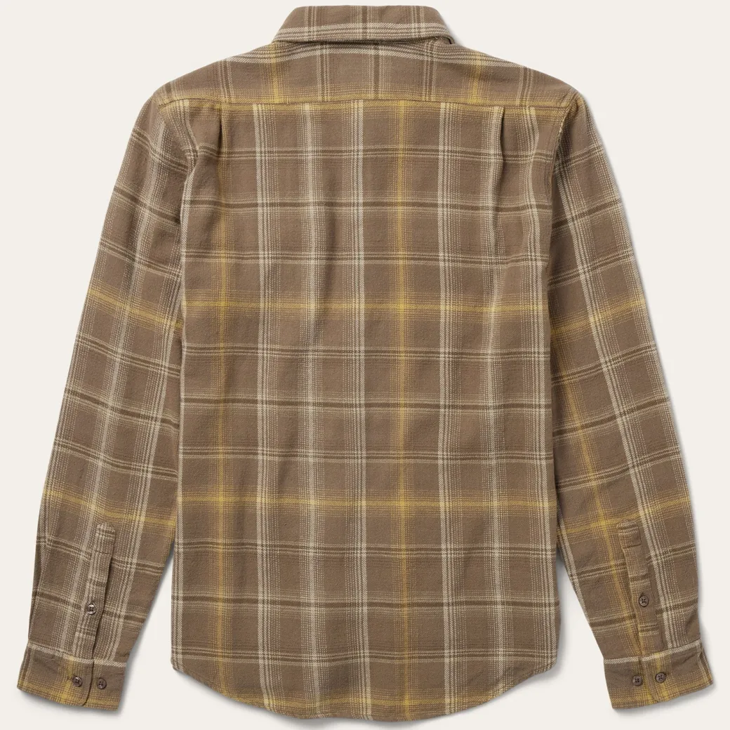 Brown Flannel Button-Front Shirt