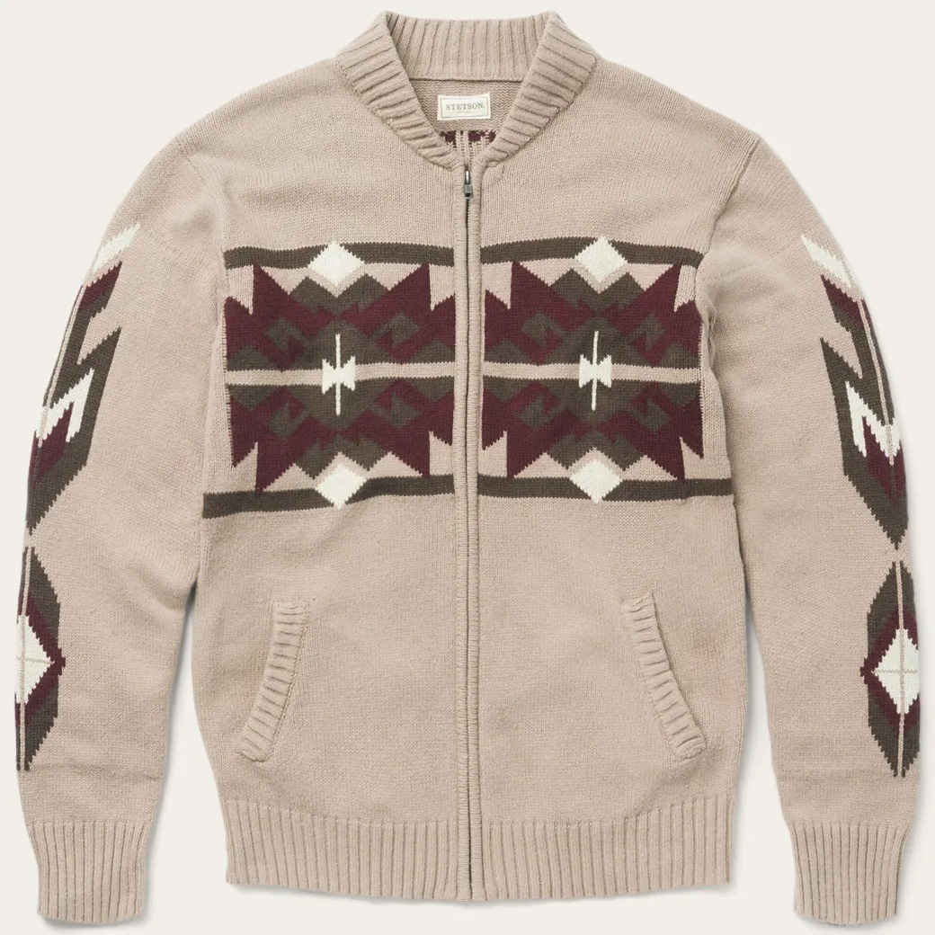 Brown Gray Aztec Cardigan