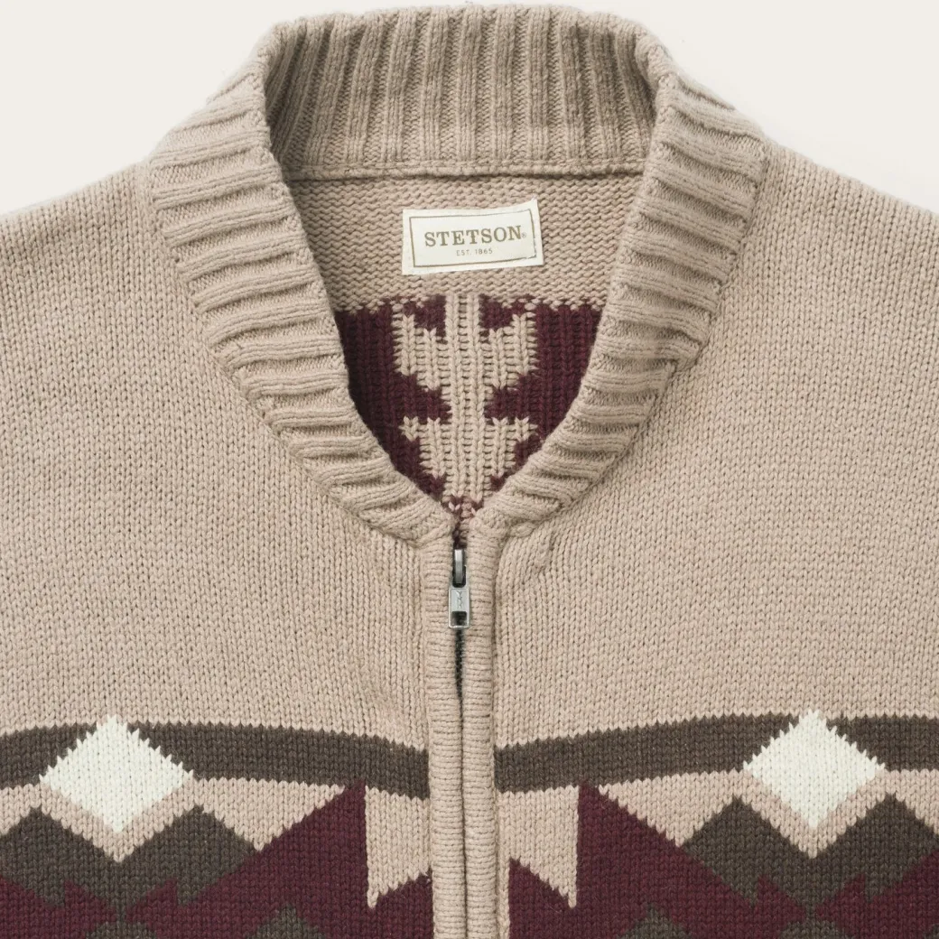 Brown Gray Aztec Cardigan