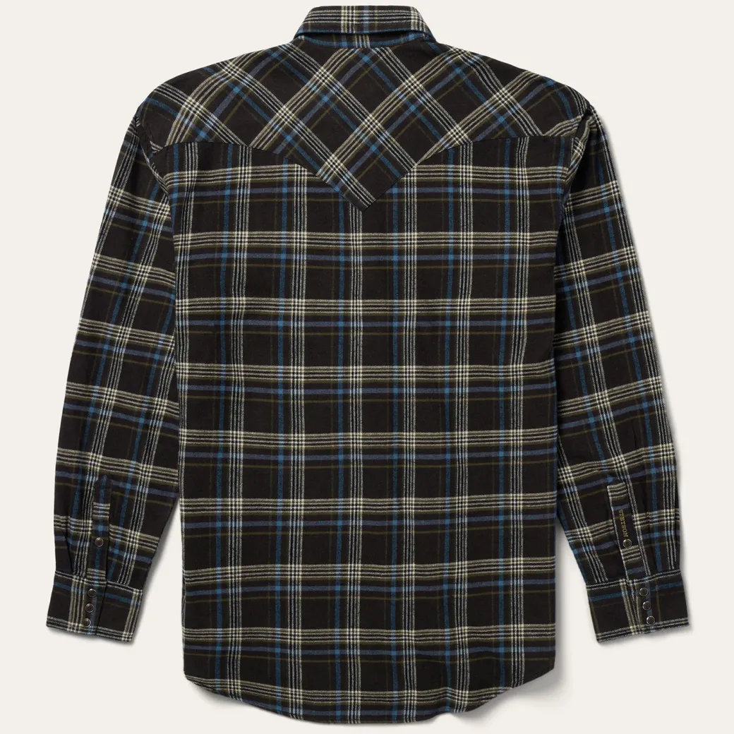 Brown Plaid Flannel Western Shirt