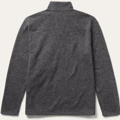 Button-Front Grey Pullover Knit Sweater