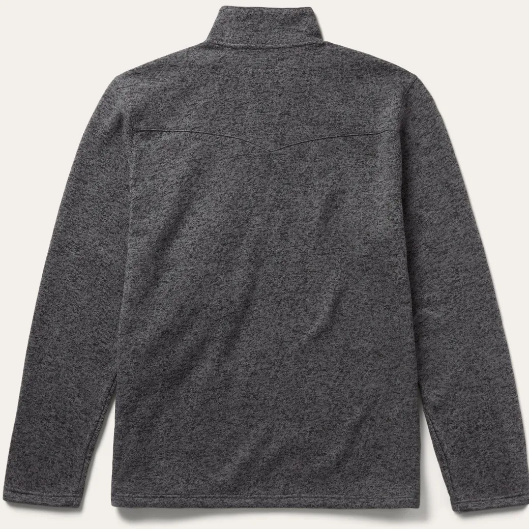 Button-Front Grey Pullover Knit Sweater
