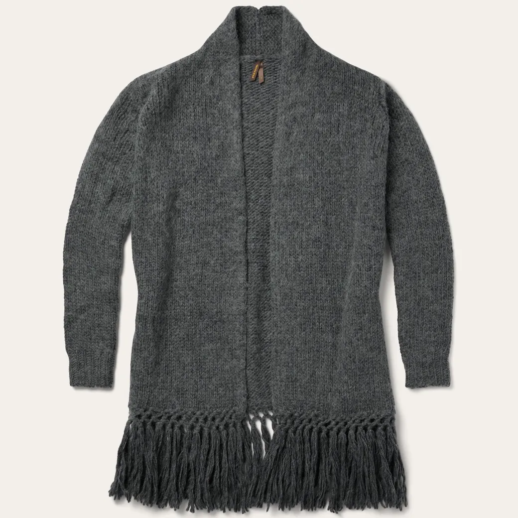 Charcoal Fringed Cardigan