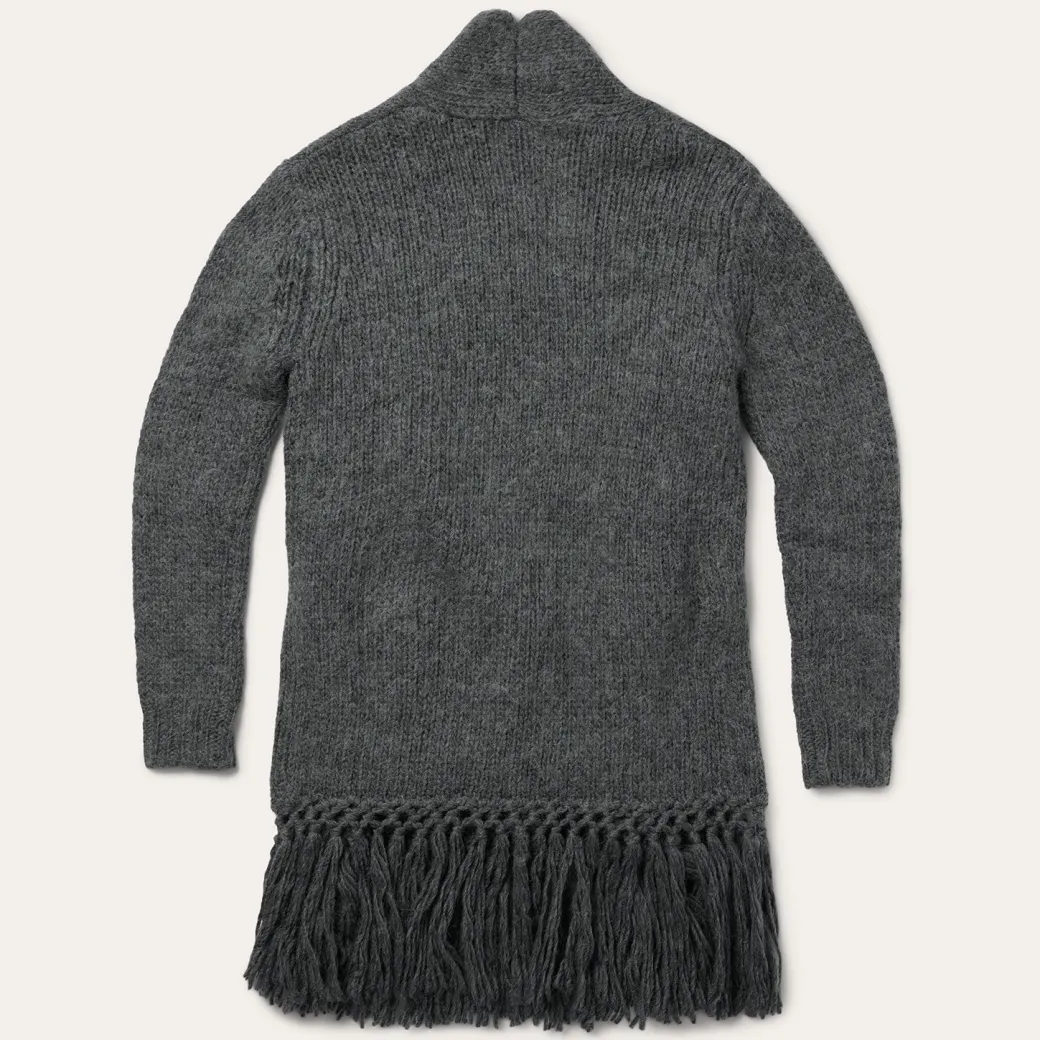 Charcoal Fringed Cardigan