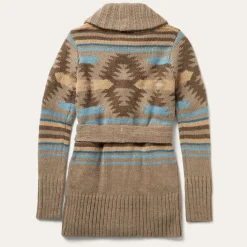 Chunky Knit Tie Sweater in Brown