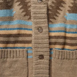 Chunky Knit Tie Sweater in Brown