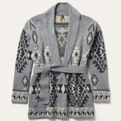 Chunky Knit Tie Sweater in Grey