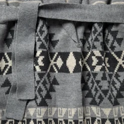 Chunky Knit Tie Sweater in Grey