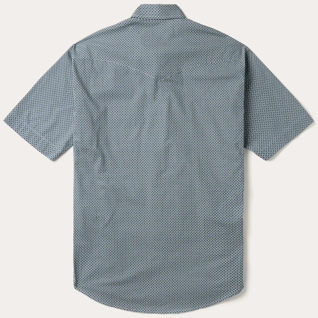 Circle Diamond Print Short Sleeve Western Shirt