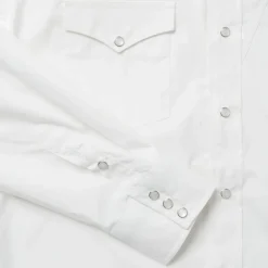 Classic Solid Snap Poplin Shirt In Optic White