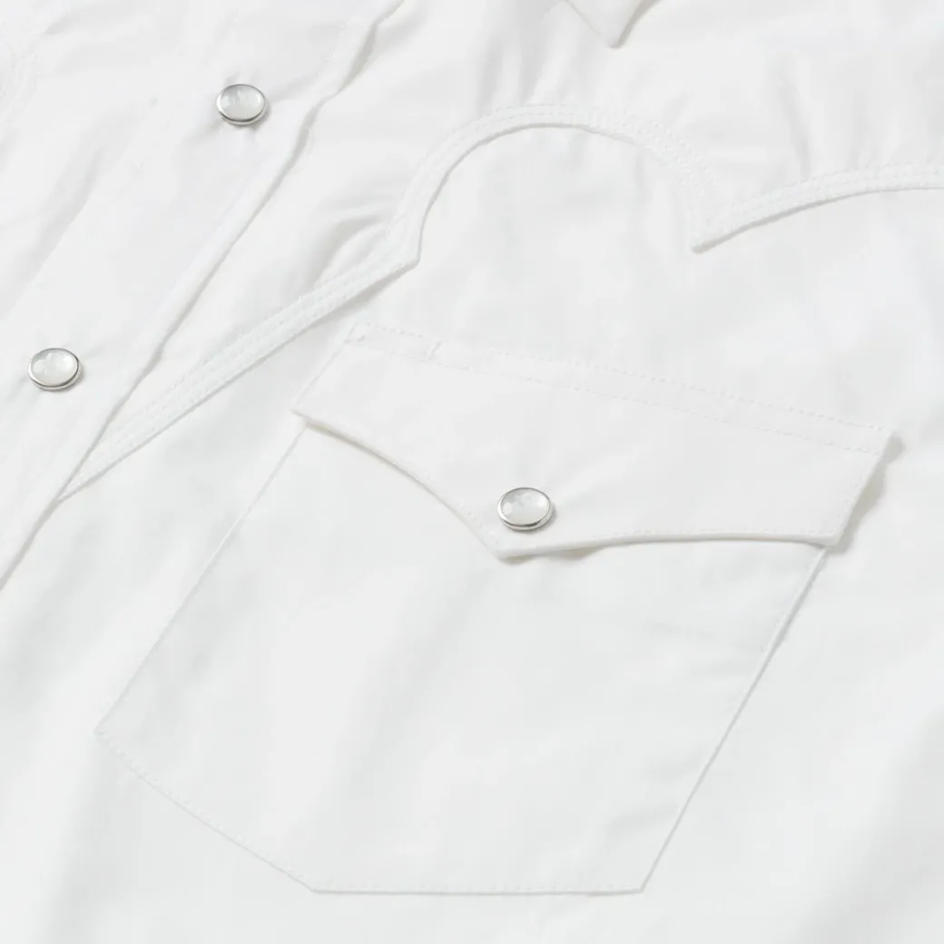 Classic Solid Snap Poplin Shirt In Optic White
