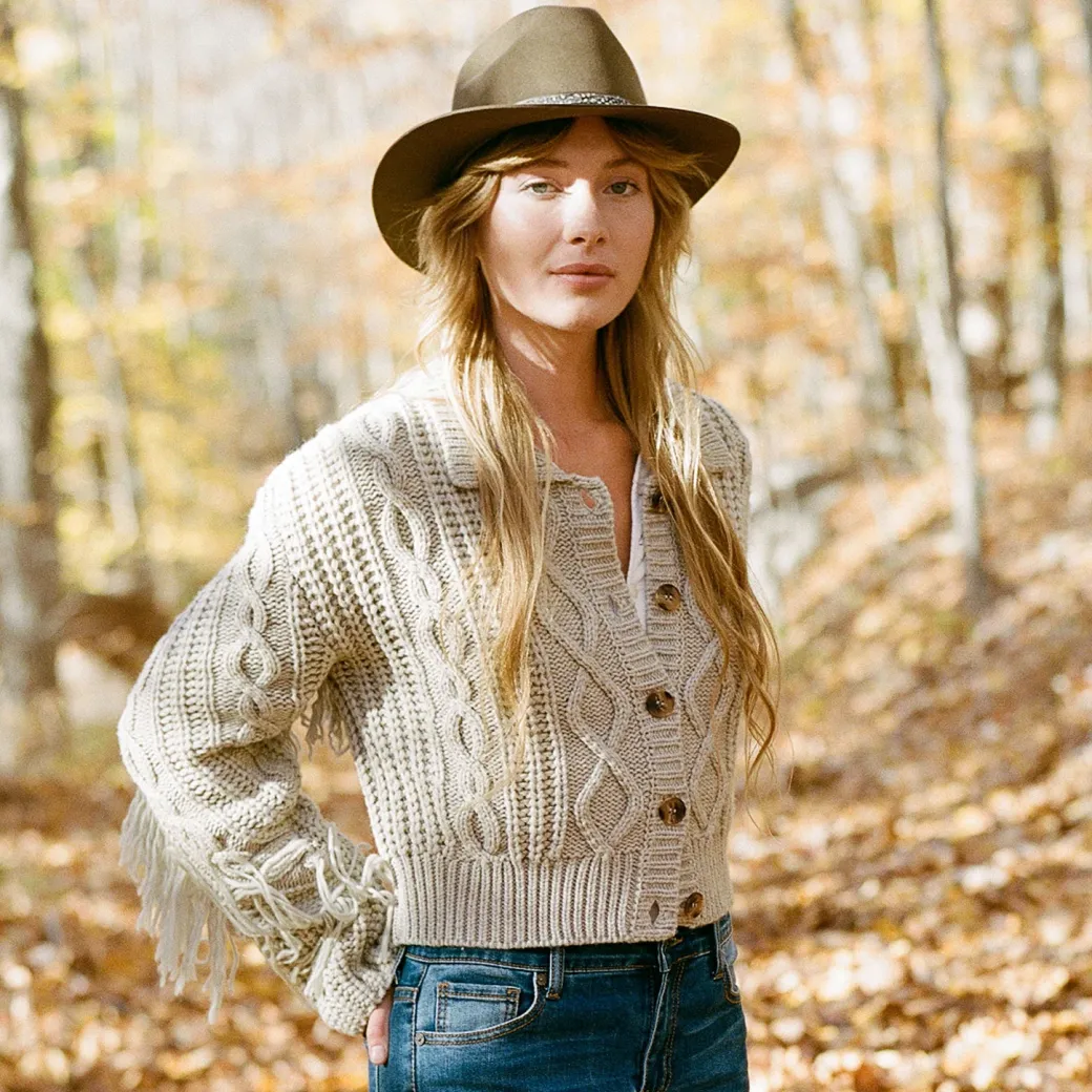 Cream Fringed Cardigan