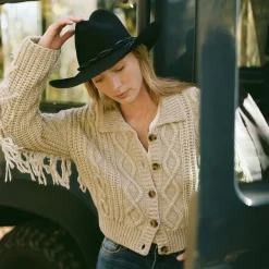 Cream Fringed Cardigan