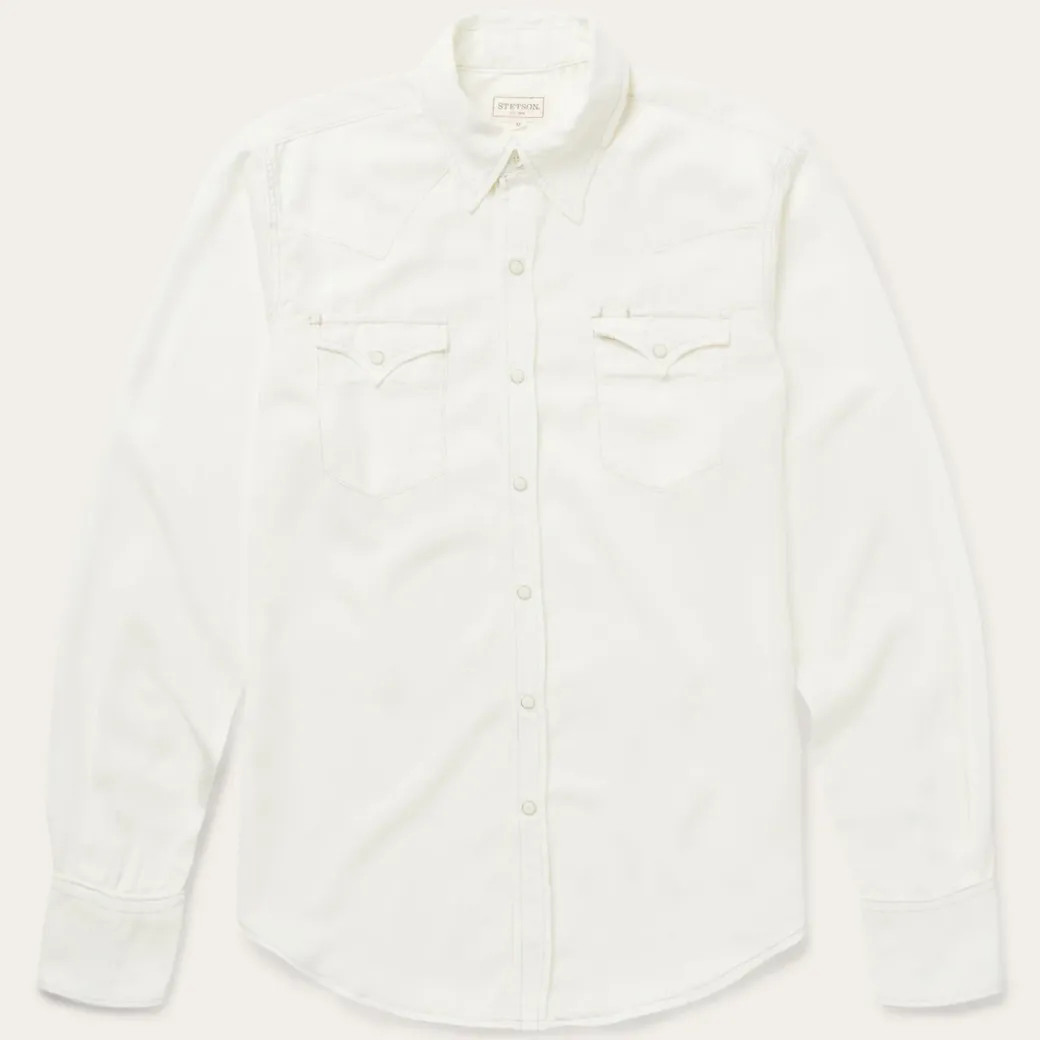 Cream Tencel Twill Shirt
