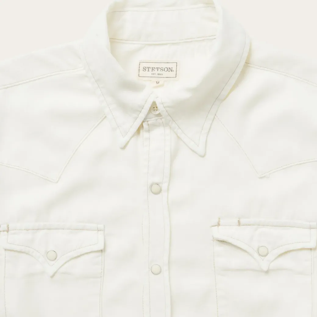 Cream Tencel Twill Shirt