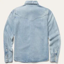 Curved Yoke Western Denim Top