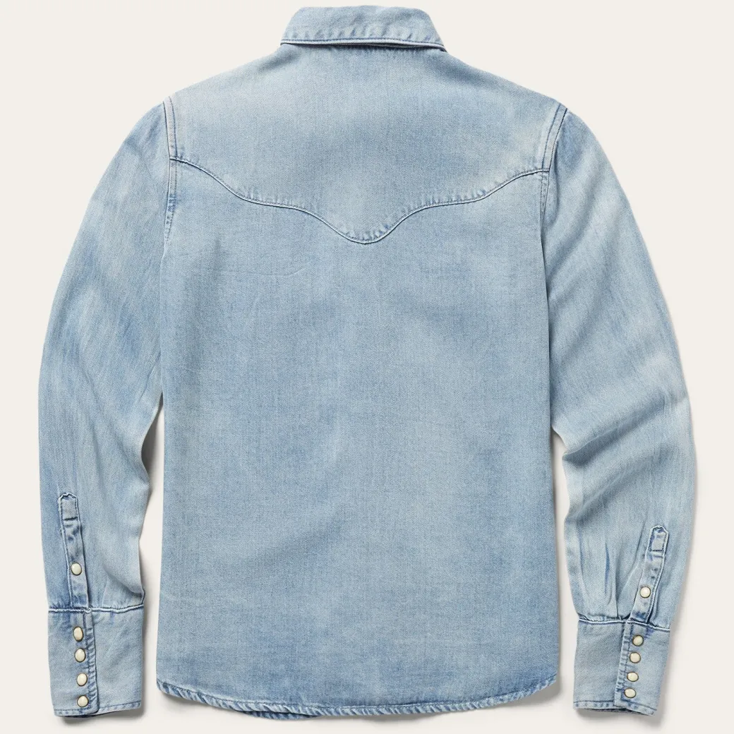 Curved Yoke Western Denim Top