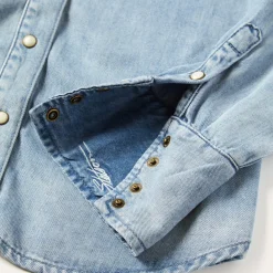 Curved Yoke Western Denim Top