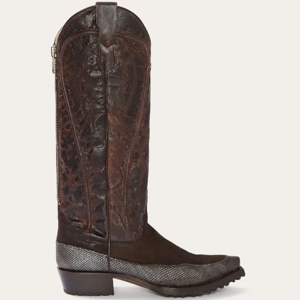 Dakota Brown Suede Teju Cowboy Boot