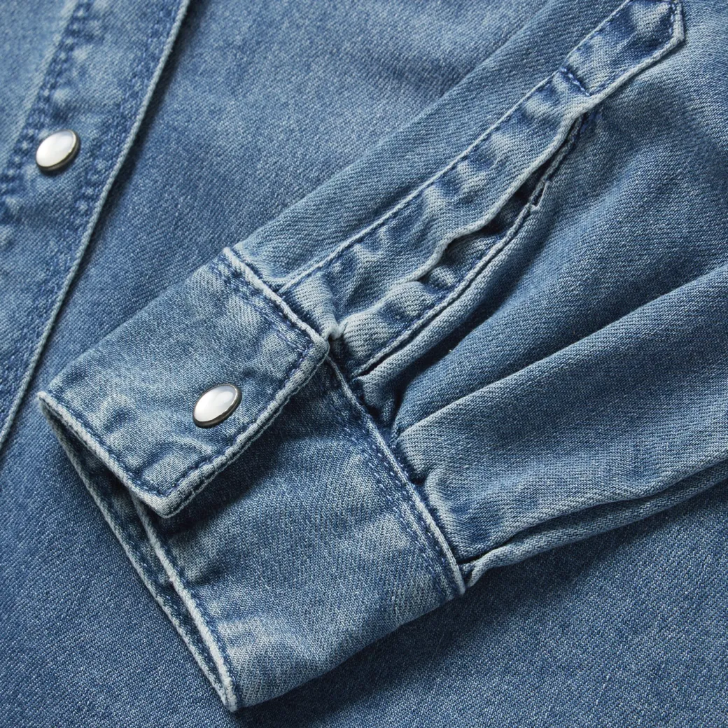 Denim Button Front Shirt Dress