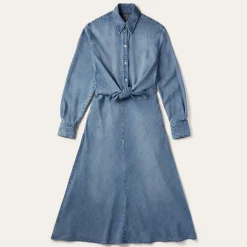 Denim Tencel Tie-Front Dress